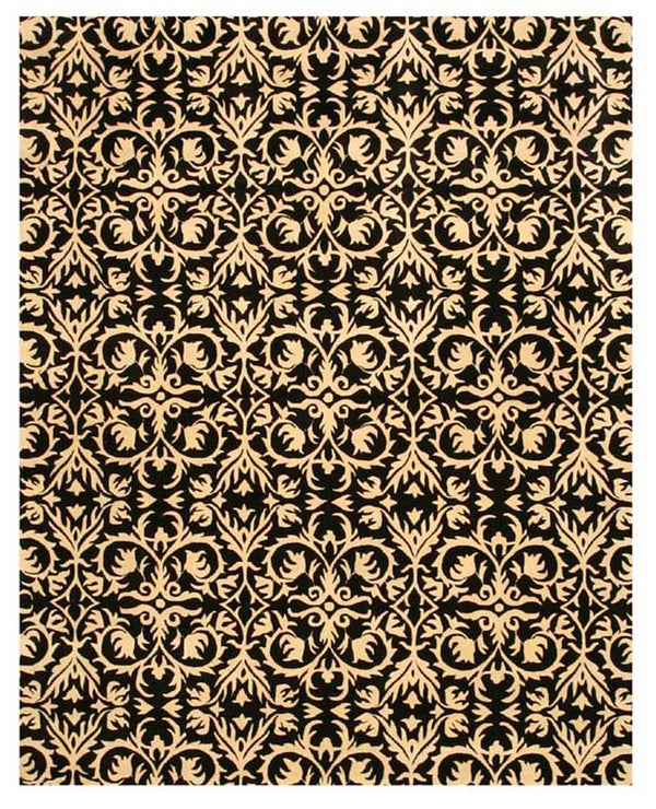 Baroque Twilight Finesse Rug - exquisite rug weaves together the dramatic contrast of black and cream