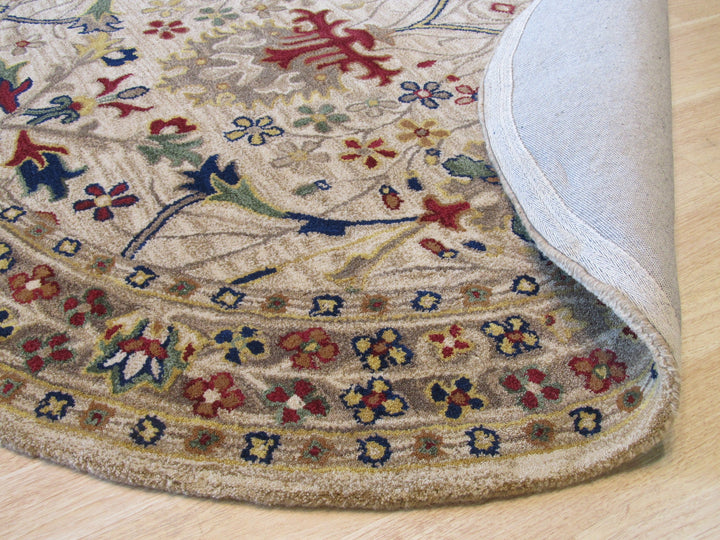 Hand-Tufted Ivory Traditional Oriental Morris Round Area Rugs
