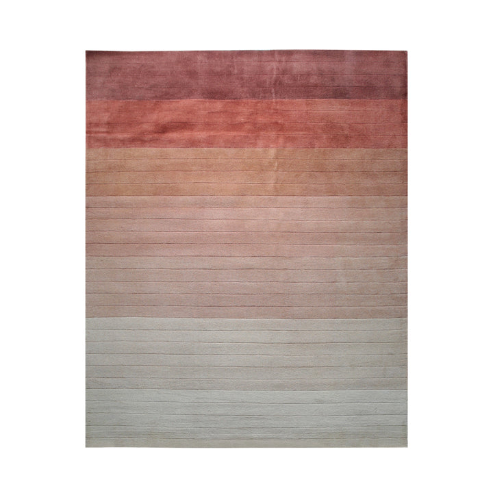 Rust Contemporary Transitional  Striped O'mbre  Area Rug