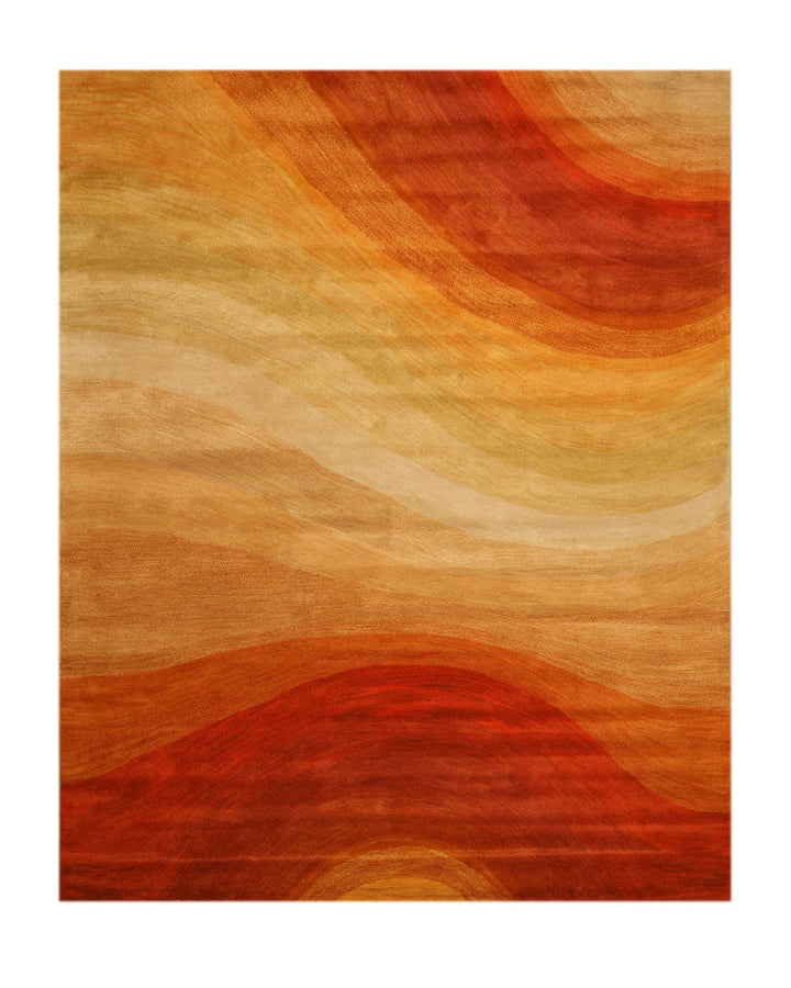 Hand-Tufted Wool Orange Contemporary Abstract Desertland Rug