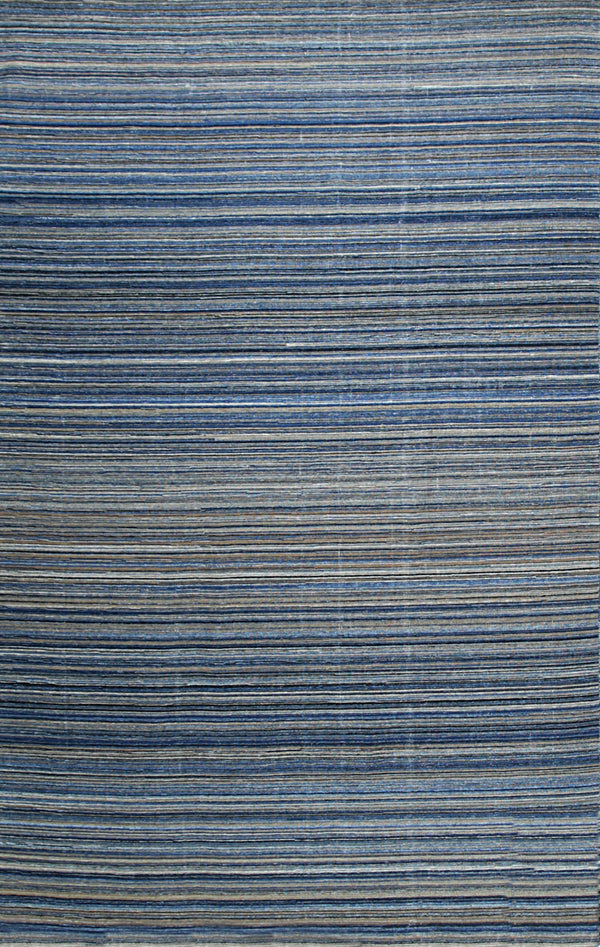 Blue Contemporary Stripe Indoor/ Outdoor Stripes Area Rug, Made in India