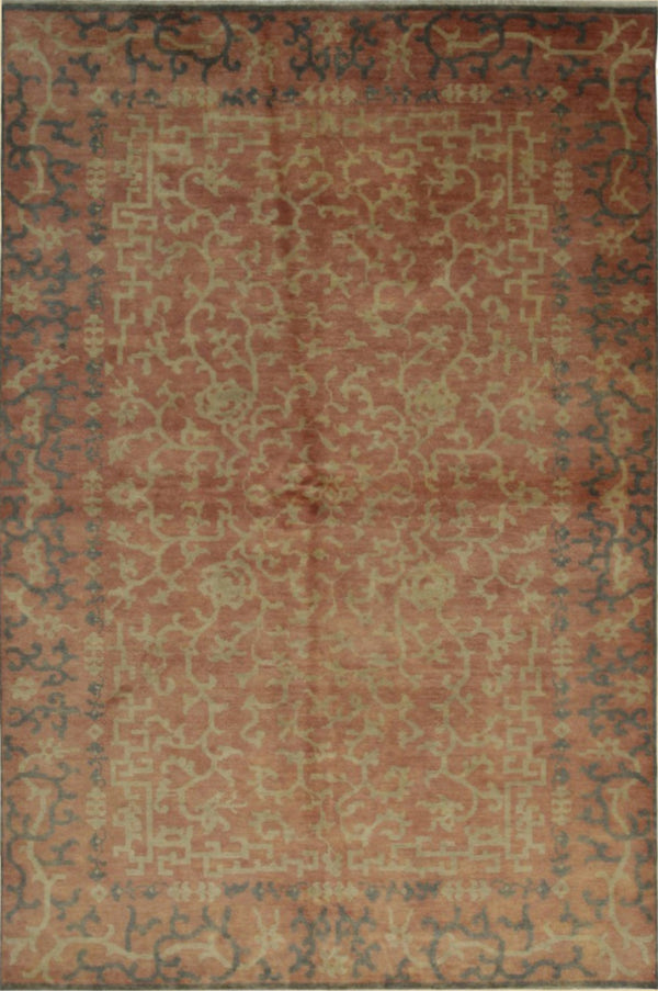 Durable and Stylish Handmade Wool Red Transitional All Over Ningxia Rectangular Area Rugs