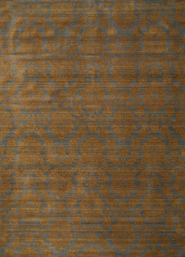 Blue Transitional Floral Himalaya Area Rug, Made in India
