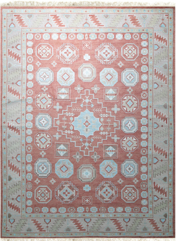 Rust Classic Traditional Timeless  Area Rug, Made in India
