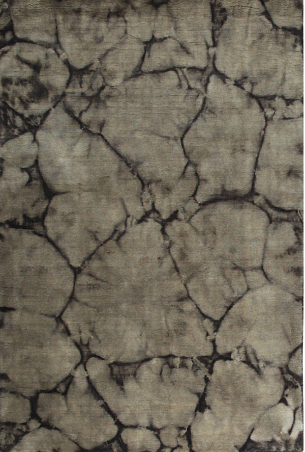 Brown Contemporary Transitional  Dip Dyed Area Rug, Made in India