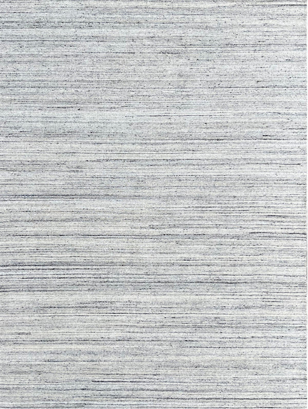 Hand-Knotted Wool NATURAL SILVER Modern Contemporary Lori Baft Gabbeh Solid Color Rug, Made in India