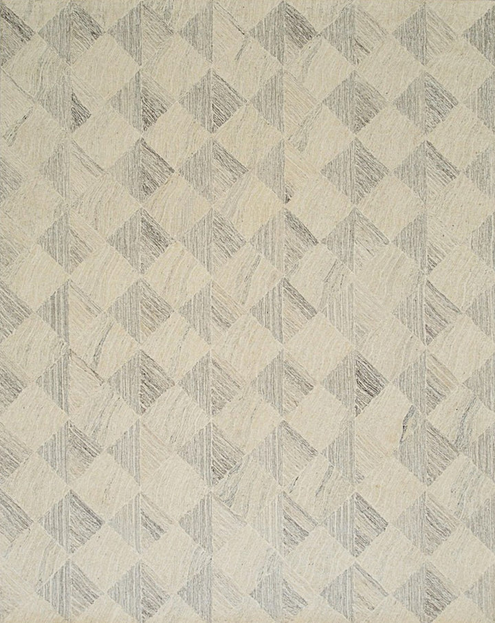Hand-Tufted Wool Multi-Colored DENIM Transitional Geometric Modern Tufted Rug