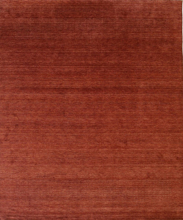 Handmade Wool Red Transitional Solid Lori Baft Rug, Made in India