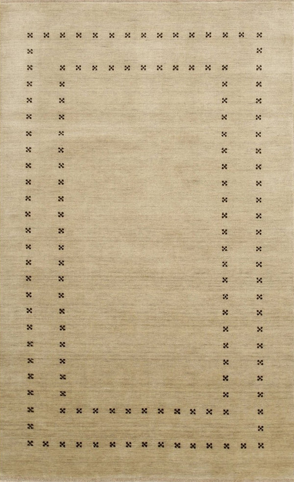 Beige Transitional Solid Lori Baft Area Rug, Made in India