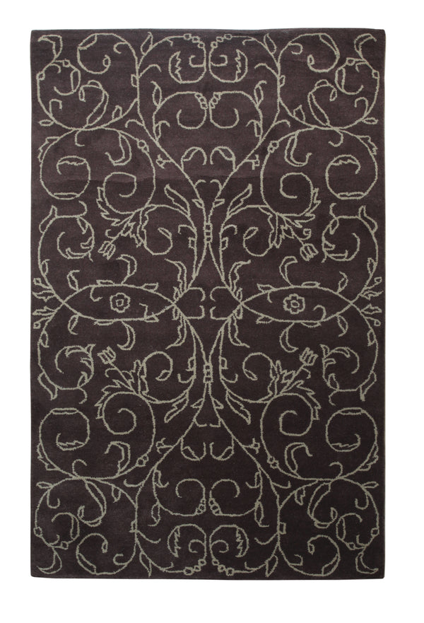 Brown Transitional Transitional Wiled Tufted Area Rug, Made in India