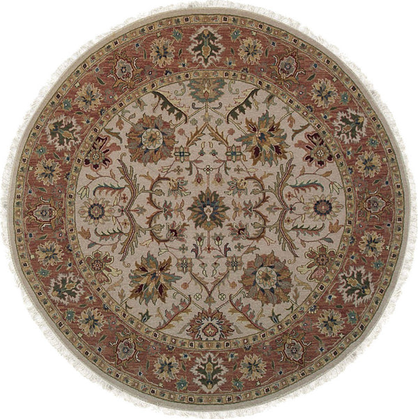 Hand Knotted Wool Ivory Classic Oriental Indo Soumak Rug, Made in India
