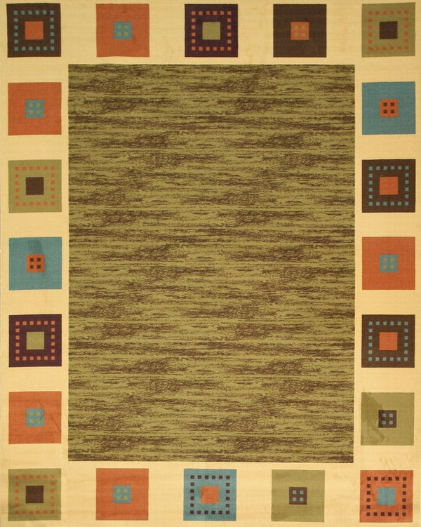 Green Transitional Solid Gabbeh Rug, Made in India