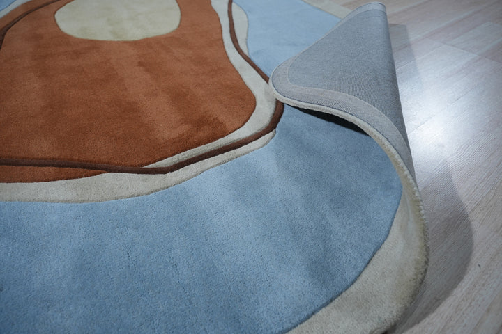 Durable and Stylish Blue Hand-Tufted Wool Contemporary Modern Rectangular Area Rugs
