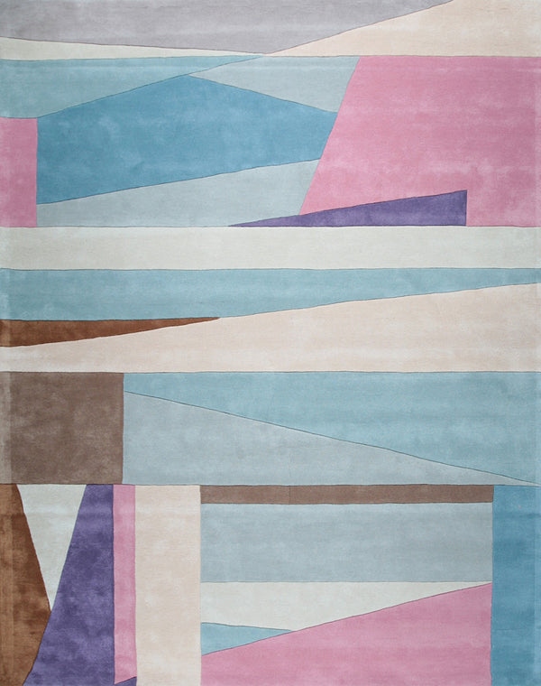 Abstract Spectrum Wool Area Rug