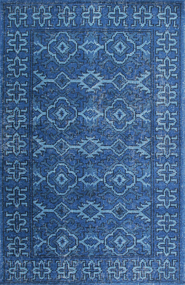 Blue Classic Traditional Classic  Area Rug, Made in India