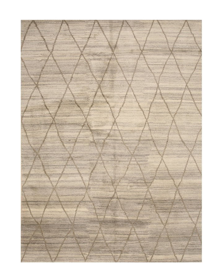 Ivory Transitional Trellis Moroccan Area Rug