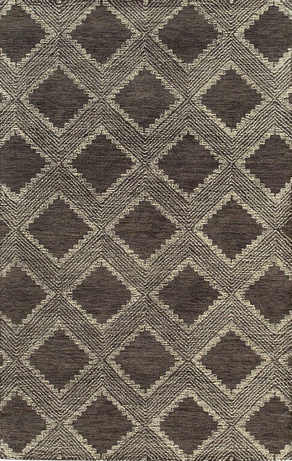 Hand-Tufted Wool Charcoal Contemporary Transitional Spring Rug, Made in India