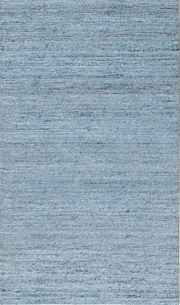 Blue Contemporary Solid Color Solid Area Rug, Made in India