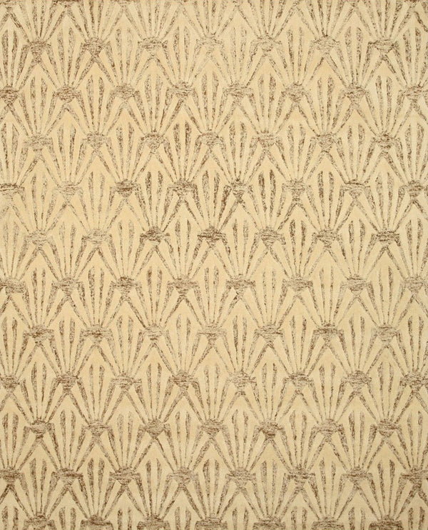 Hand-Tufted Wool & Viscose Ivory Transitional Trellis Montego Rug, Made in India