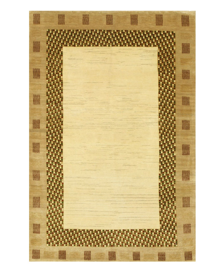 Hand Knotted Wool Ivory Traditional Solid Lori Baft Gabbeh Rug