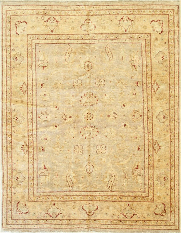 Beige/mocha Hand Knotted Wool Traditional Peshawar Rug, Made in India