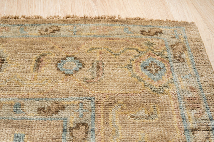 Hand Knotted Wool Brown Classic Oriental Oushak Rug