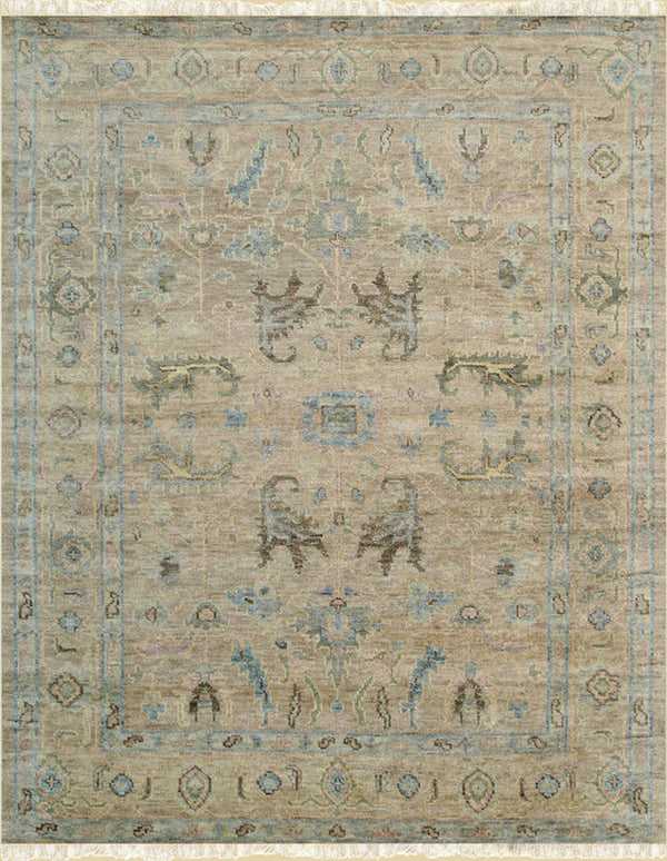 Durable and Stylish Hand-Knotted Wool Brown Classic Oriental Oushak Rectangular Area Rugs
