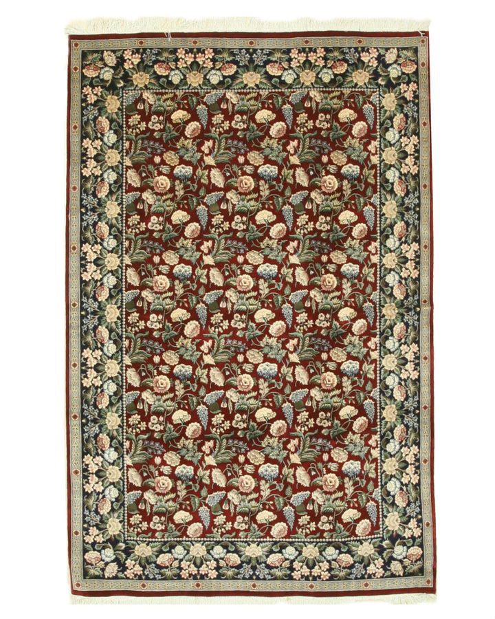 Hand Knotted Wool Red Traditional Floral Pak-Persian Rug