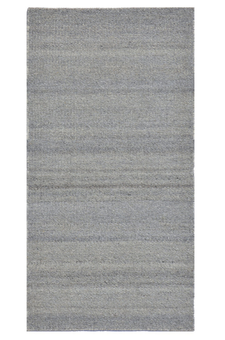 Hand Woven  Wool and Viscose Gray Modern Contemporary Reversible flat weave Durry Rug