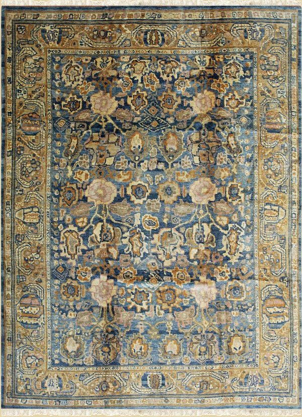 Durable and Stylish Handmade Mohair Blue Traditional All Over  Oushak Rectangular Area Rugs