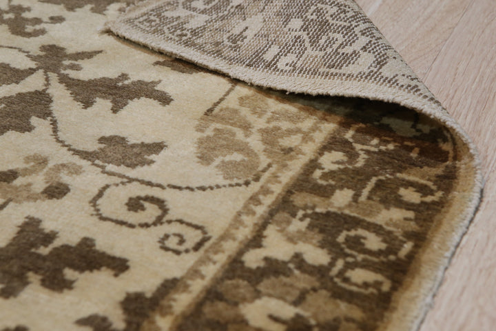 Handmade Wool Beige Transitional All Over Ningxia  Rug