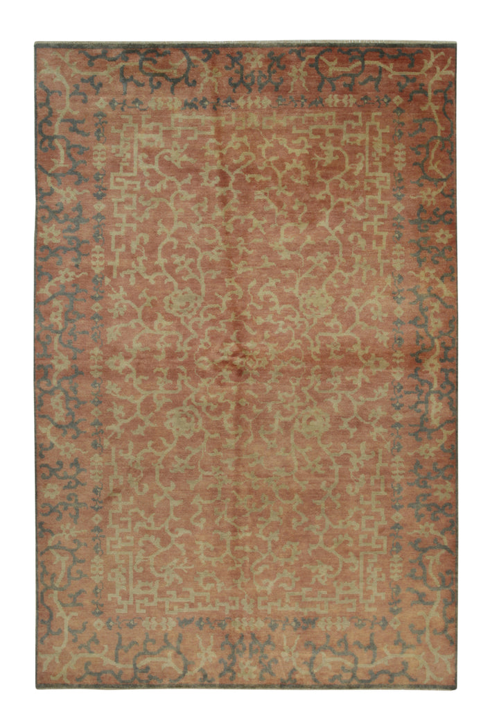 Handmade Wool Red Transitional All Over Ningxia  Rug