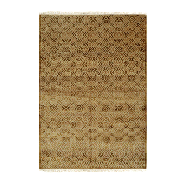 Handmade Wool Gold Transitional All Over Ningxia  Rug