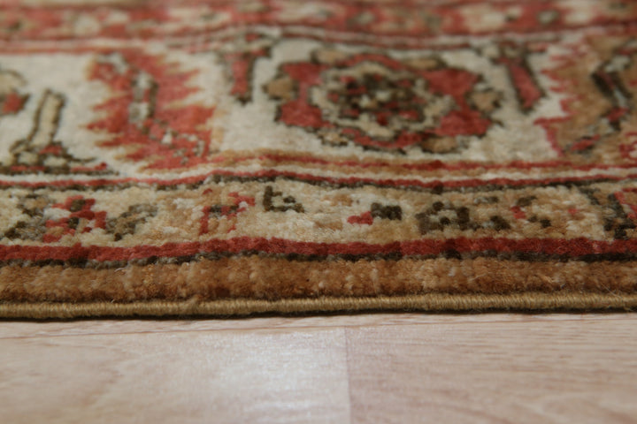 Hand Knotted Wool Brown Traditional Floral Heriz Weave  Rug