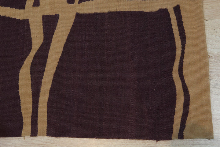 Handwoven Wool Purple Contemporary Modern Modern Flat Weave Rug