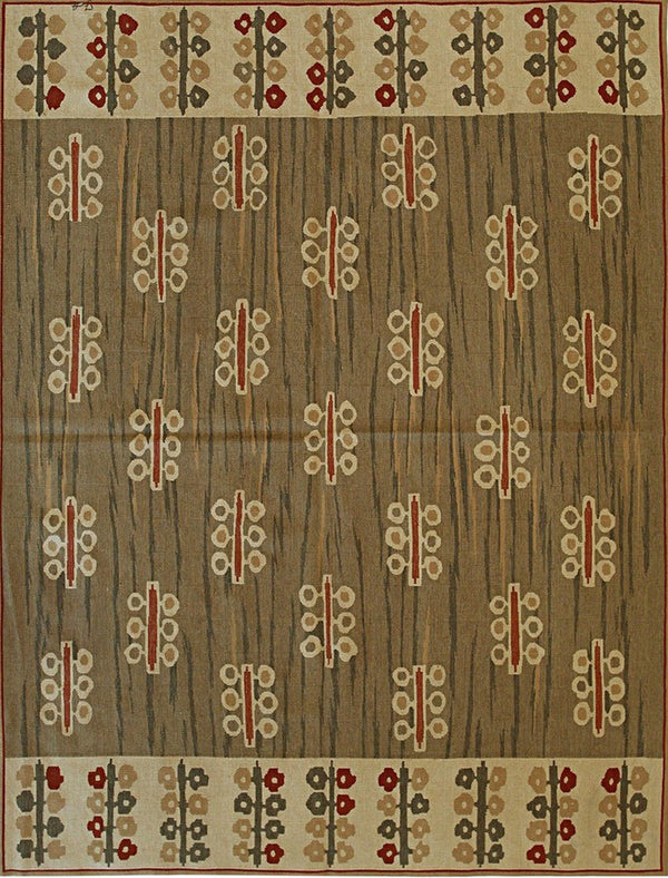Handwoven Wool Green Contemporary Modern Modern Flat Weave Rug, Made in India