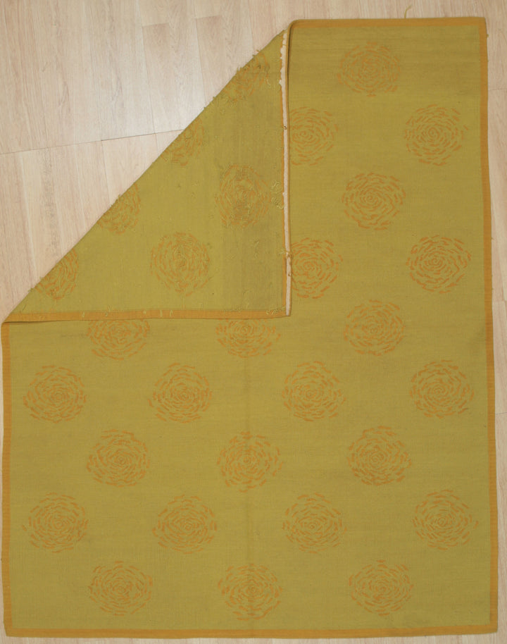 Handwoven Wool Yellow Contemporary Modern Modern Flat Weave Rug