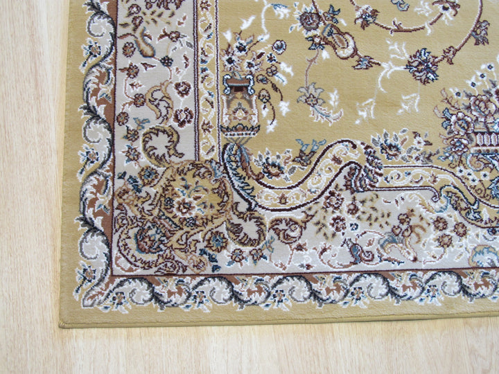 Gold Traditional Oriental Tabriz Rug