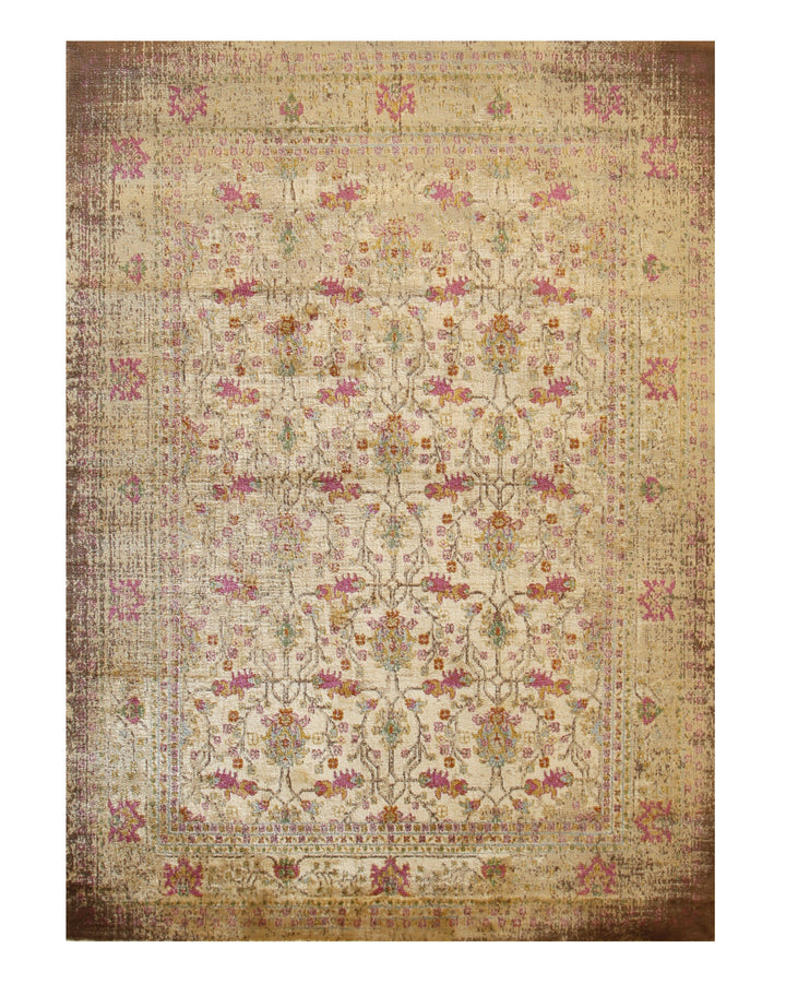 Hand-Tufte Ivory Bohemian Abstract Capella Rectangular Area Rugs