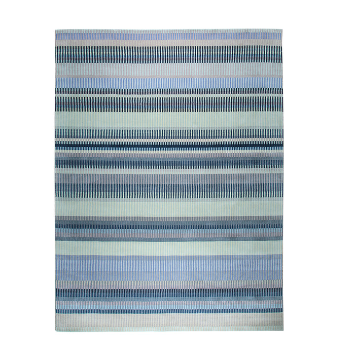 Hand-Knotted Wool Mauve Modern Contemporary Knotted Striped Rug