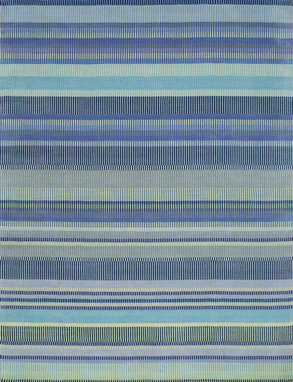 Hand-Knotted Wool Lavender Modern Contemporary Knotted Striped Rug