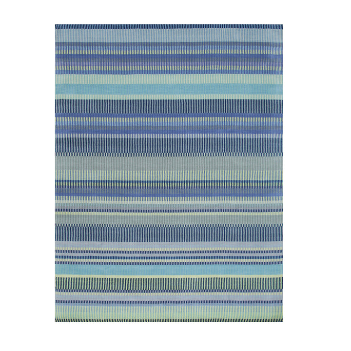 Hand-Knotted Wool Lavender Modern Contemporary Knotted Striped Rug