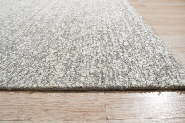 Stylish and Elegant Silver Contemporary Solid Color Plush flatweave Loom Hand-Tufted Wool Rectangle Area Rugs