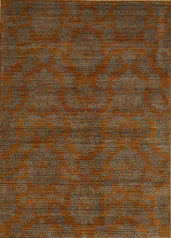 Brown Transitional Floral Himalaya Area Rug, Made in India
