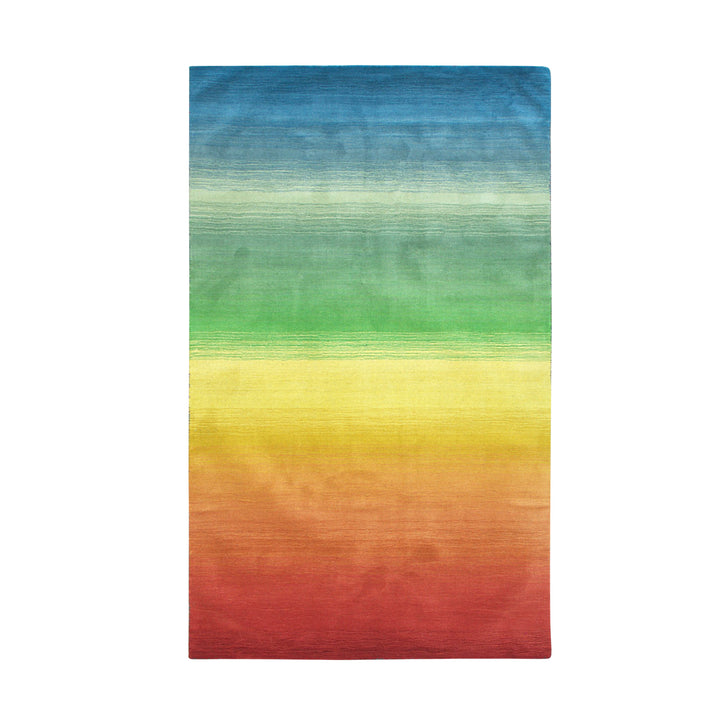 Hand-tufted Wool MulticoloRed Contemporary Stripe Rainbow Rug