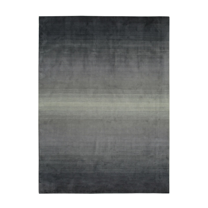 Handmade Wool Gray Transitional Stripe Horizon Rug