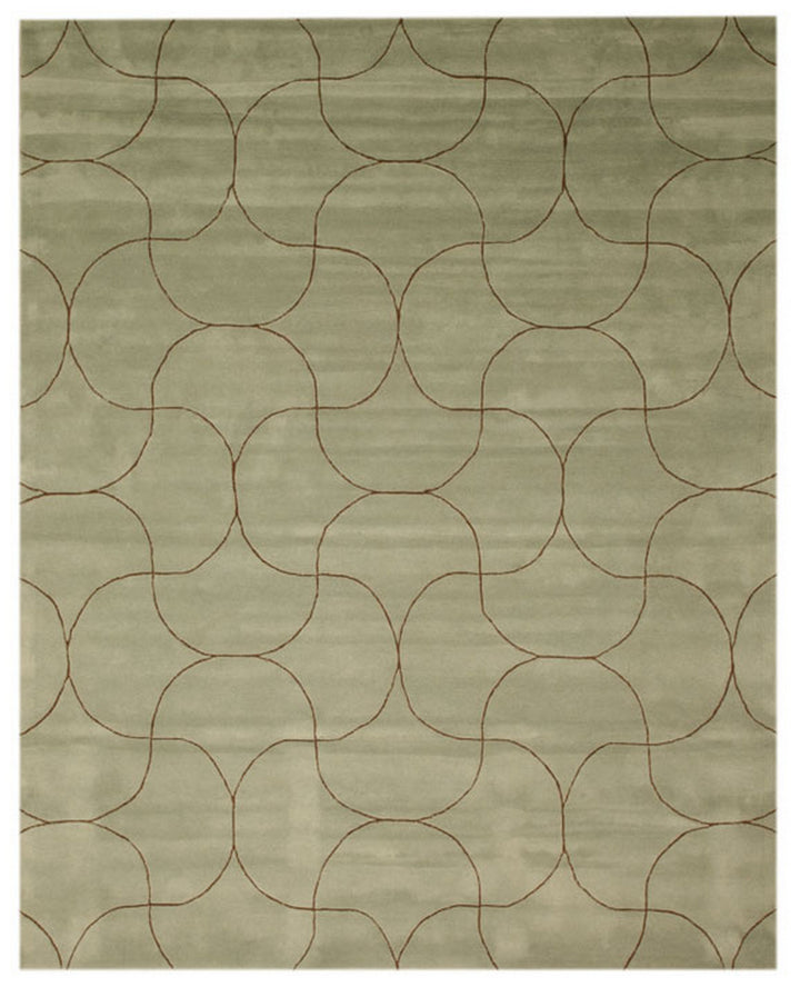 Hand-tufted Wool Green Transitional Floral Sol Rug