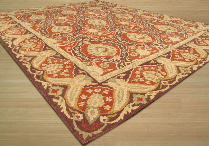 Hand-tufted Wool Red Traditional Oriental Khyber Rug