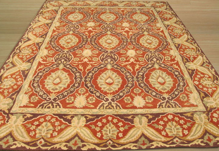 Hand-tufted Wool Red Traditional Oriental Khyber Rug