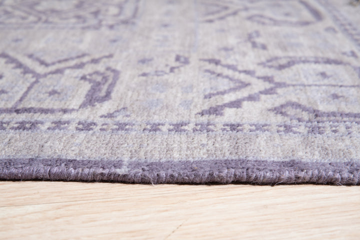 Hand Knotted Wool Purple Traditional All Over Khotan Weave  Rug